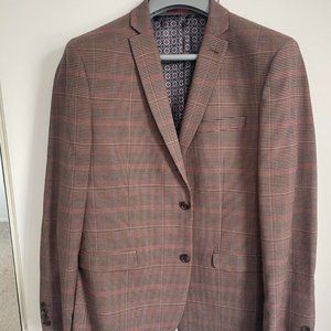 Next Mens Brown and Burgundy Suit